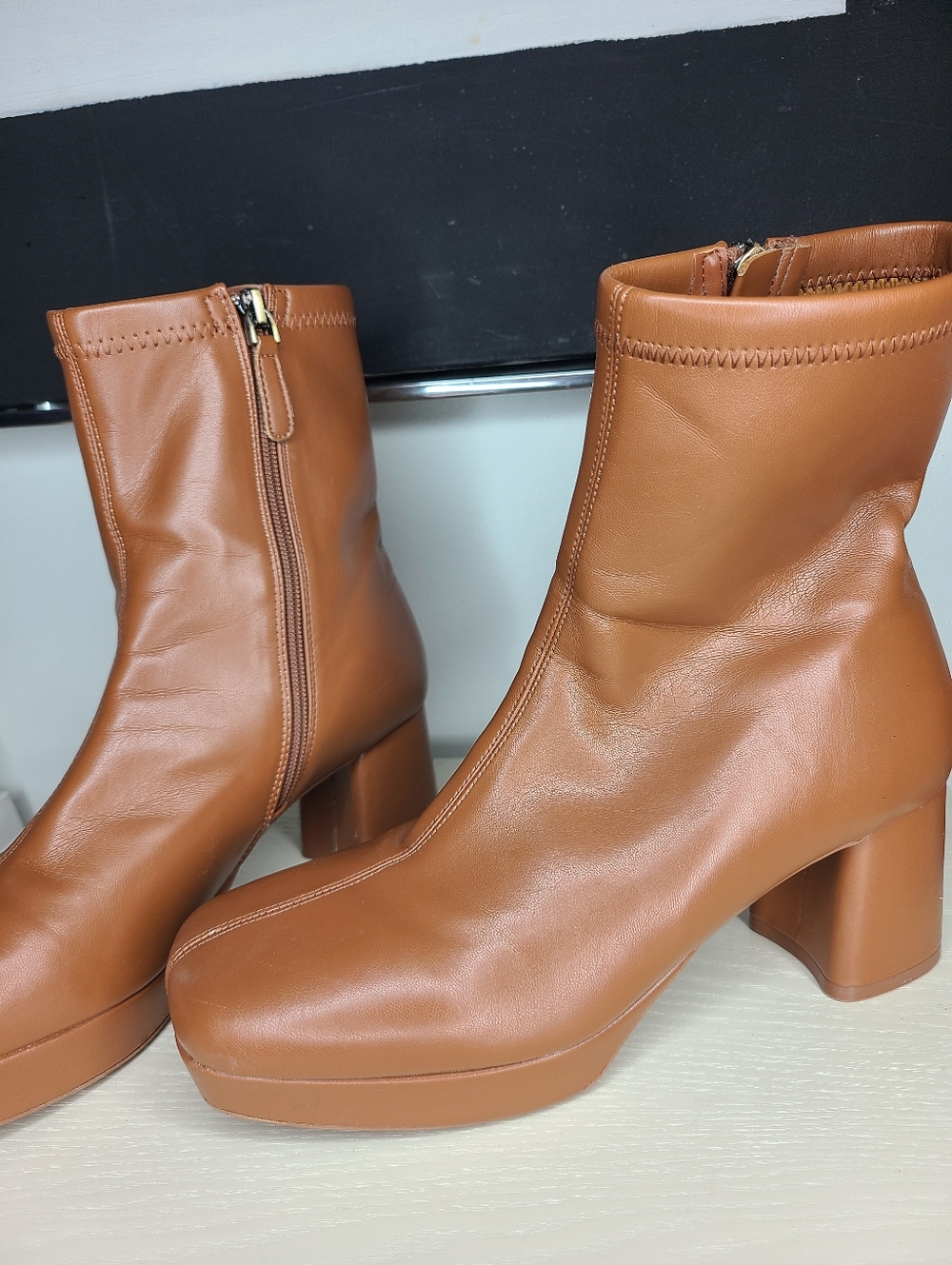 Aerosoles Brown Platform Boots π€ Size 8.5 Y2K - Picture 5 of 14